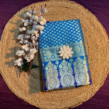 Emerald Blue with Gold Jaal Work