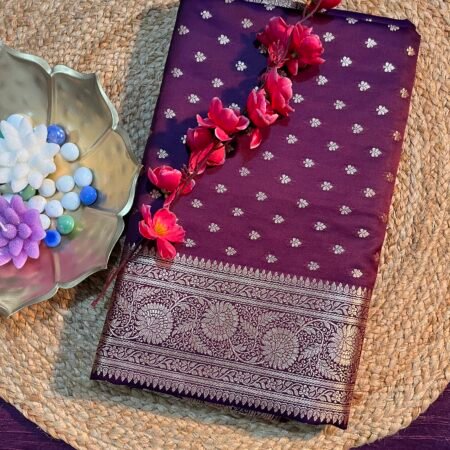 Royal Purple Katan Banarasi Silk Saree
