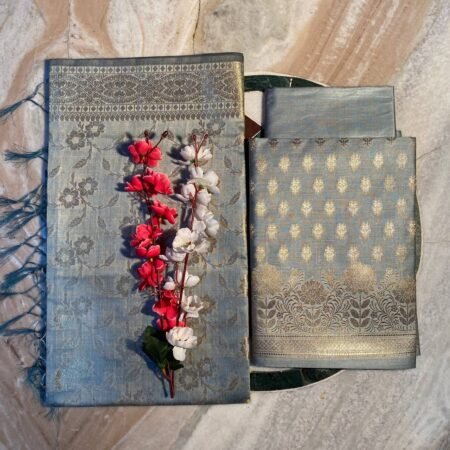 Antique Zari Blue Banarasi Suit