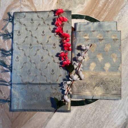Antique Zari Blue Banarasi Suit