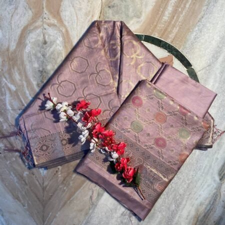 Rangkart Purple Banarasi Suit