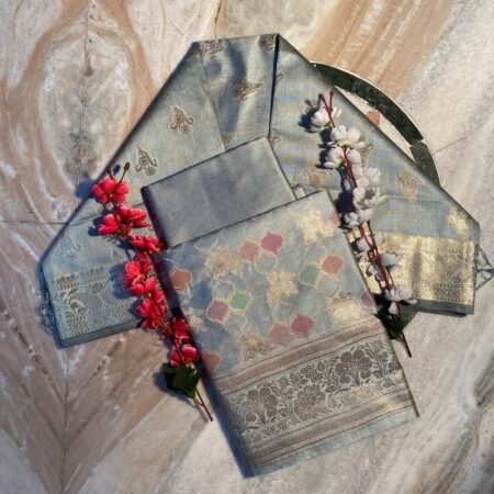 Rangkart Blue Banarasi Suit